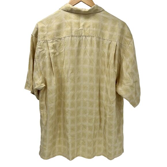 Tommy Bahama Shirt Mens Medium Silk Yellow Button Up Short Sleeve Tropical - Picture 3 of 7